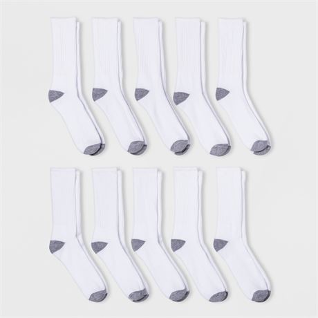 Men's Odor Resistant Crew Socks 10pk - Goodfellow
