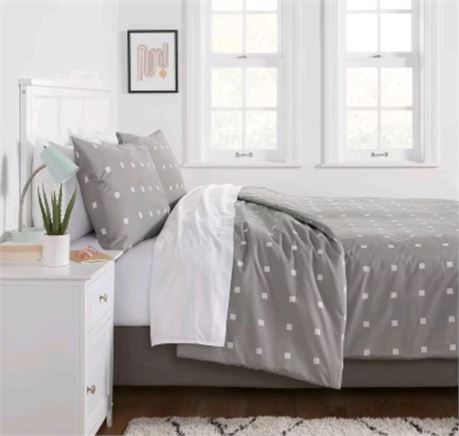 Cotton Blend Sateen Duvet Cover and Sham Set