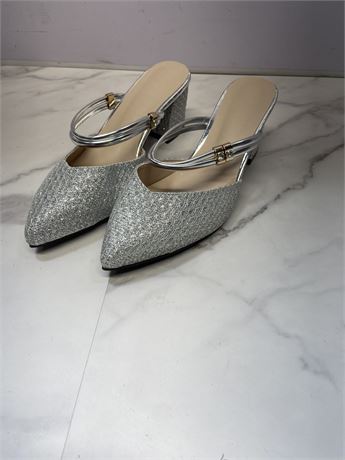 Silver Glitter Heels