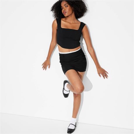 Women's Peek-A-Boo Lace Mini Skirt - Wild Fable™
