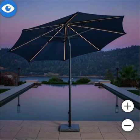 Sunvilla 10' Round Solar LED Market Umbrella