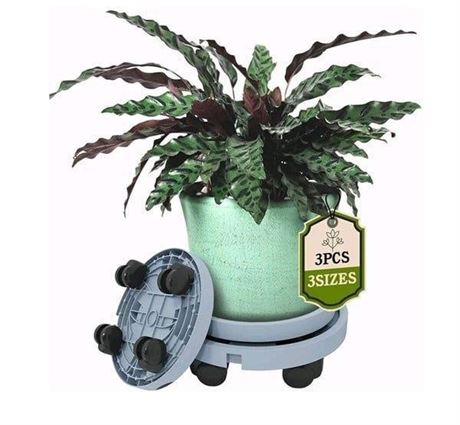 Eleos 3-Pack Plant Caddy With Wheels
