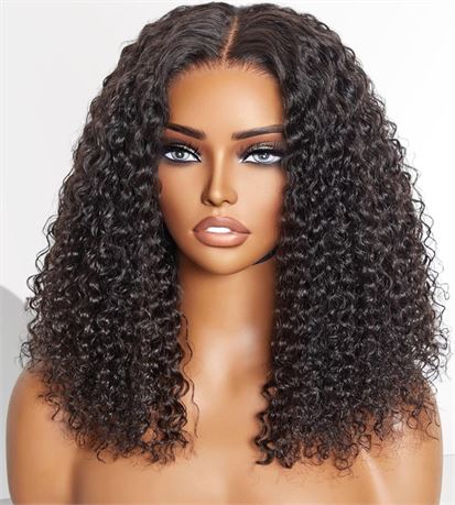 LUVME HAIR 16" Kinky Curly Glueless Human Hair Wig