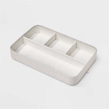 4 Section Stackable Tray Jewelry Organizer with R