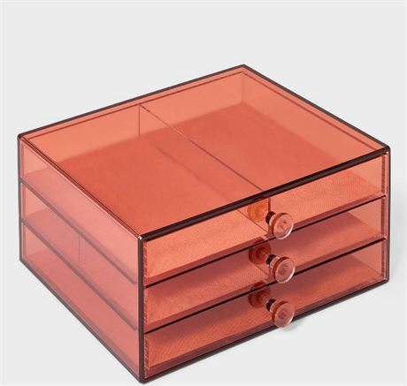 Acrylic Three Door Organizer Jewelry Box