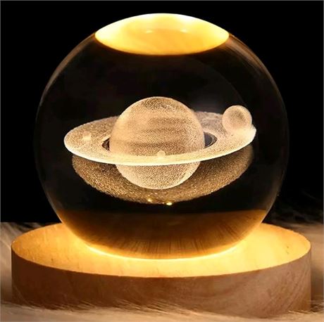Saturn Lamp, 3D Saturn Crystal Ball