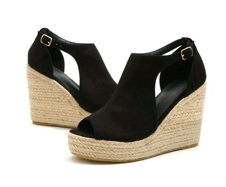 (Size 37) Women's Espadrille Wedge Sandals