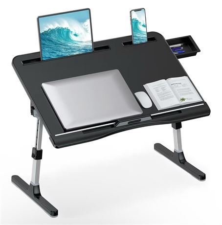Laptop Stand for Bed, Adjustable Leather Bed