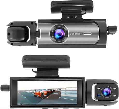 CARDVR Dash Camera Front and Inside, 3.16inch Dash
