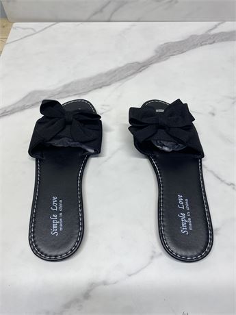 Simple Love Bow Slippers