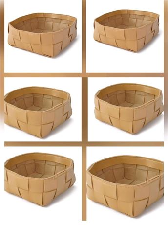 2 Large & 4 Small Faux Leather Basket