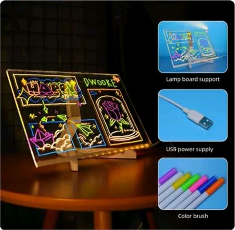 Acrylic Dry Erase Board with Light