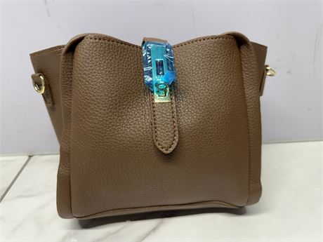 Brown PU Leather Handbag