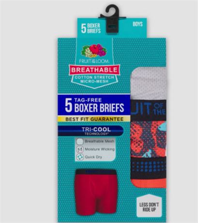 (XL) Fruit of the Loom Boys' 5pk