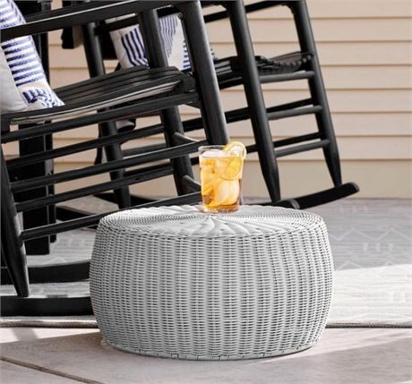 Household Essentials Storage Ottoman Gray