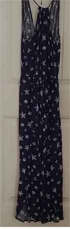 (L) Women's A New Day Dress Open Back Blue