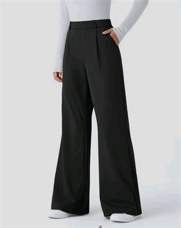 High Waisted Side Pocket Work Flare Pants