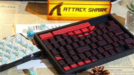 Red Contour Line Set Of Key Caps