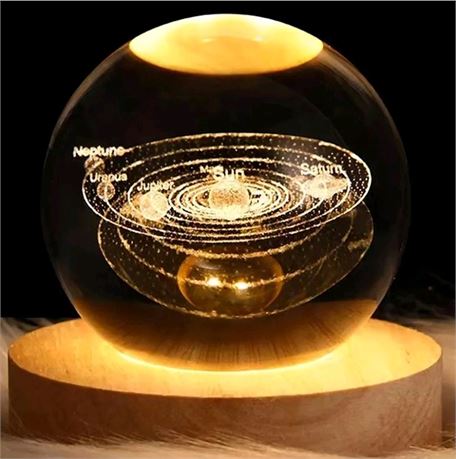 Saturn Lamp, 3D Saturn Crystal Ball