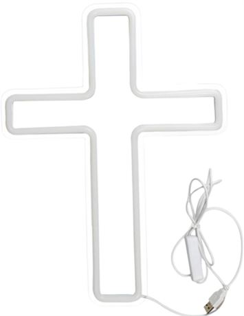 Light Up Cross, Jesus Wall Decor Usb Powered