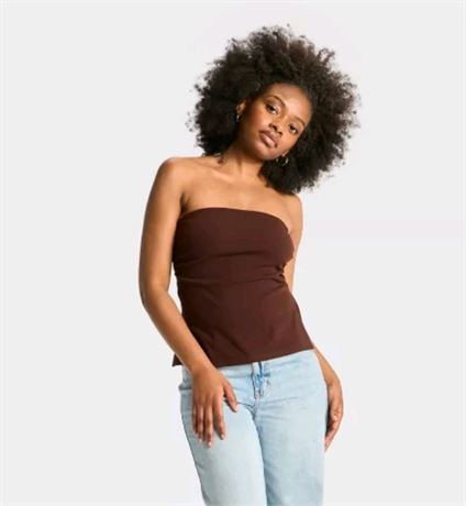 (XS) Women's Slit Hem Tube Top