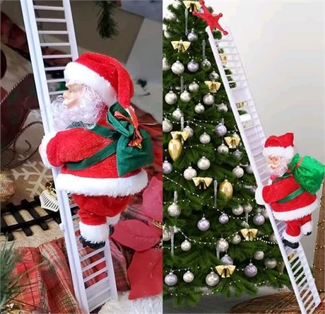 Climbing Santa Ladder Electric Santa