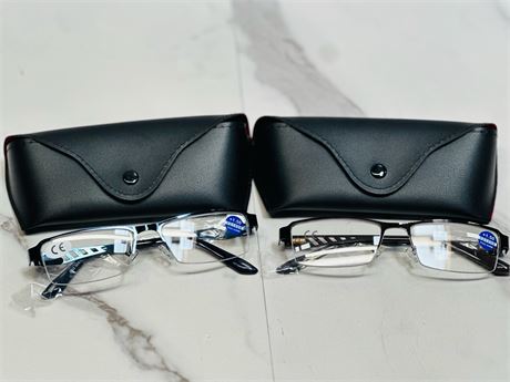 Set of 2 - +1.50Titanium Half Rim Glasses Frame
