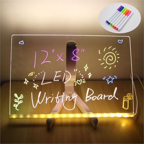 LED Note Board with Colors, Acrylic Dry Erase Board