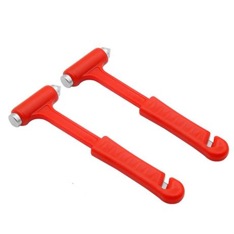 2 Car Safety Hammer, Window Breaker & Seatbelt