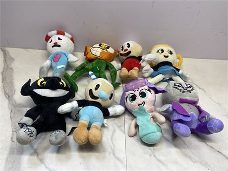 Lot of 8 Cuphead Plush Toys