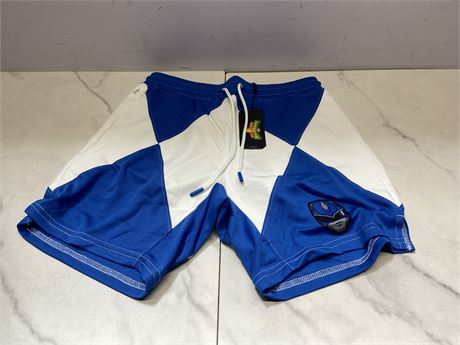 (XS) Unisex Blue and White Shorts