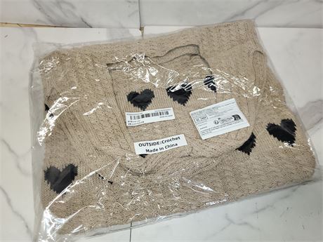 Crochet Heart Pattern Sweater