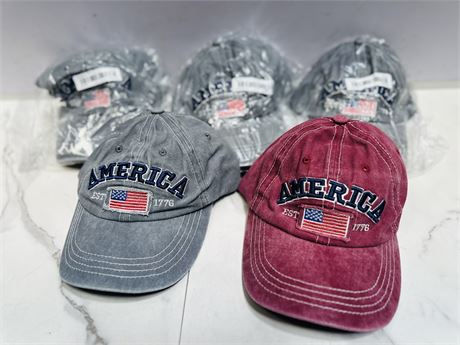 Lot of 6 America Caps