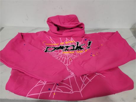 (L) Pink Spider Web Hoodie