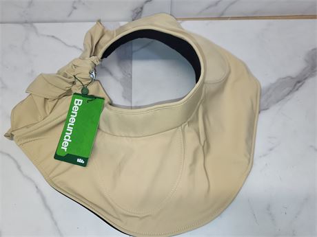 Beige Sun Hat with Neck Cover