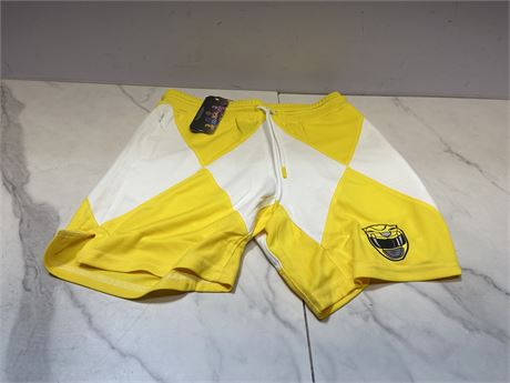 (XS) Unisex Yellow and White Sports Shorts