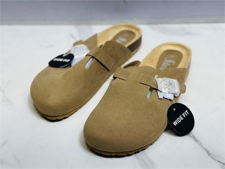 Wide Fit Suede Slippers