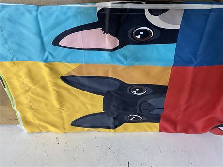Colorful Dog Print Flag