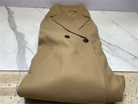 (SizeXL) Women’s Camel Double-Breasted Coat