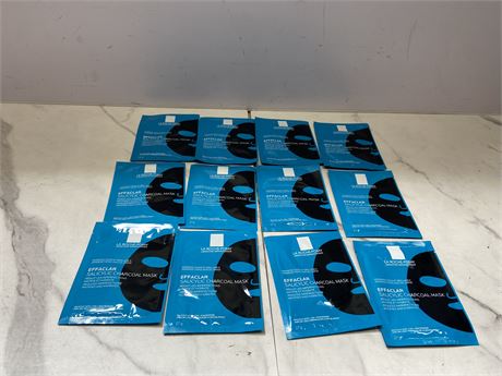 Lot of 12 La Roche-Posay Charcoal Masks
