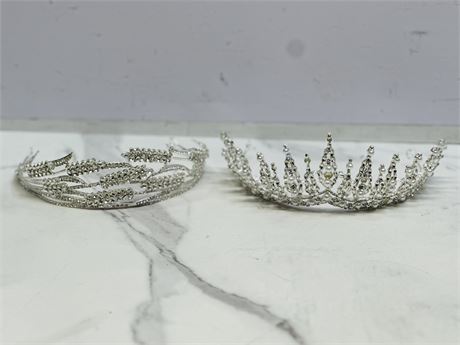 Lot of 2 Rhinestone Tiaras