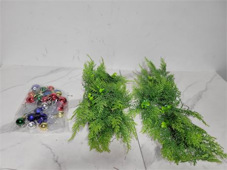 Artificial Greenery and Ornament Lot