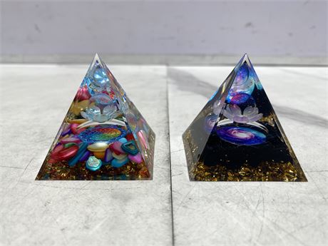 Lot of 2 Decorative Pyramids