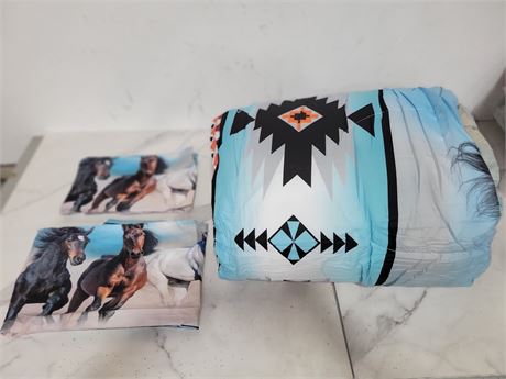 (Full Size) Horse Print Bedding Set