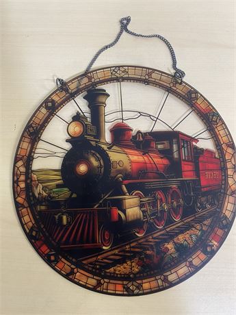 Stained Glass Train Art Piece