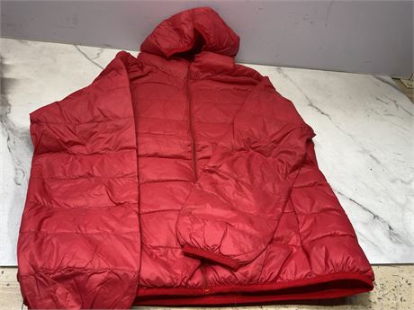 (2XL) Unisex Red Puffer Jacket