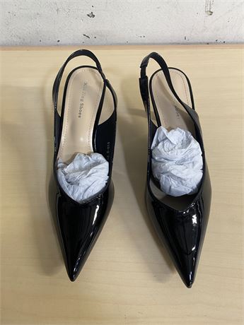 (8.5)Black Slingback Heels
