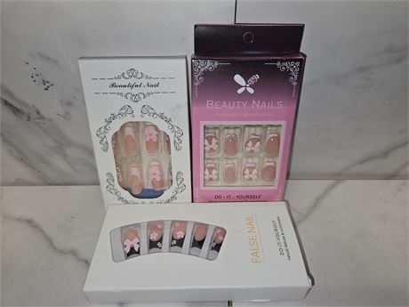 Lot of 3 False Nail Sets