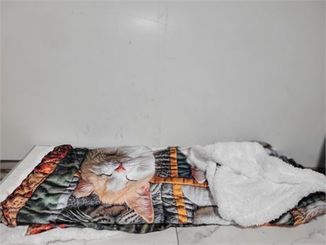 Cat Print Fleece Blanket