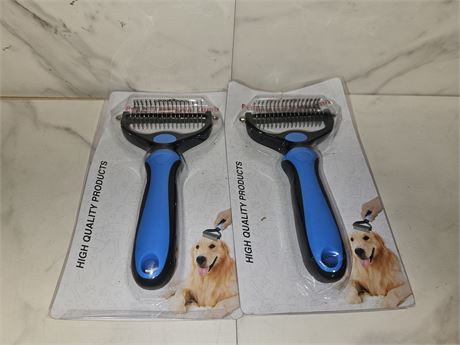 Lot of 2 Pet Grooming Brushes